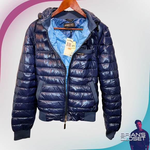 MEMBERS ONLY Men's Puffer Full-Zip Hooded Jacket in Navy - S - Picture 13 of 15